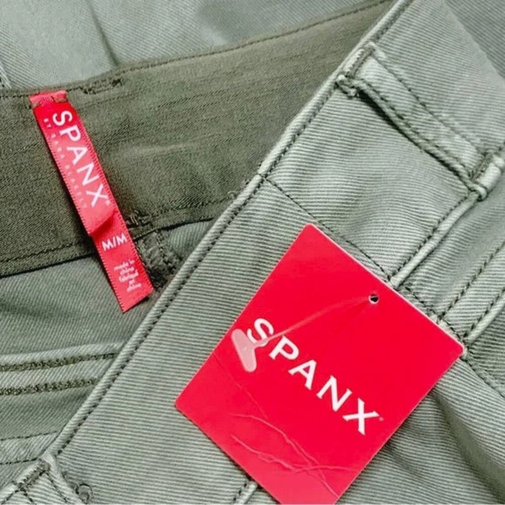 NWT SPANX Women's Stretch Twill Ankle Cargo Pants in Soft Jade Size Medium $128 - Picture 5 of 6